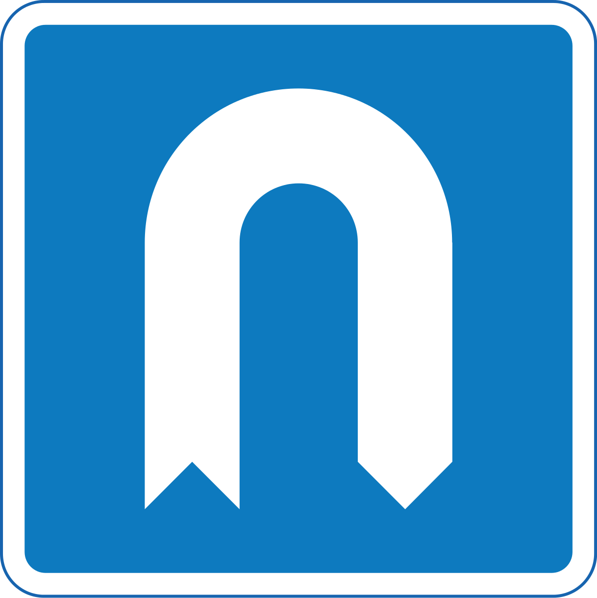 Indication of a U-turn lane, on the lane closest to the road divider or carriageway